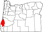 Map of Oregon showing Coos County - Click on map for a greater detail.