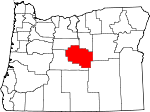 Map of Oregon showing Crook County - Click on map for a greater detail.