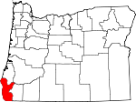 Map of Oregon showing Curry County - Click on map for a greater detail.