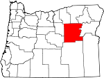 Map of Oregon showing Grant County - Click on map for a greater detail.