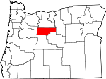 Map of Oregon showing Jefferson County - Click on map for a greater detail.