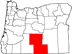 Map of Oregon showing Lake County - Click on map for a greater detail.