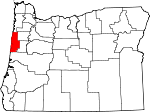 Map of Oregon showing Lincoln County - Click on map for a greater detail.