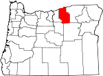 Map of Oregon showing Morrow County - Click on map for a greater detail.