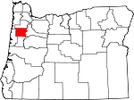 Map of Oregon showing Polk County - Click on map for a greater detail.