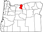 Map of Oregon showing Sherman County - Click on map for a greater detail.