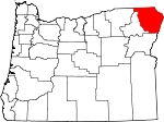Map of Oregon showing Wallowa County - Click on map for a greater detail.