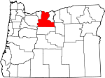 Map of Oregon showing Wasco County - Click on map for a greater detail.