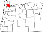 Map of Oregon showing Washington County - Click on map for a greater detail.