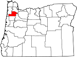 Map of Oregon showing Yamhill County - Click on map for a greater detail.