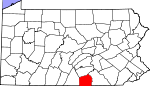 Map of Pennsylvania showing Adams County - Click on map for a greater detail.