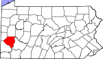 Map of Pennsylvania showing Allegheny County - Click on map for a greater detail.