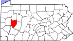 Map of Pennsylvania showing Armstrong County - Click on map for a greater detail.