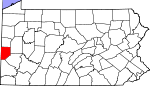 Map of Pennsylvania showing Beaver County - Click on map for a greater detail.