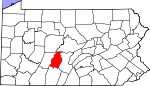 Map of Pennsylvania showing Blair County - Click on map for a greater detail.