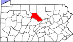 Map of Pennsylvania showing Clinton County - Click on map for a greater detail.