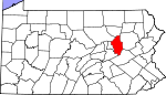 Map of Pennsylvania showing Columbia County - Click on map for a greater detail.