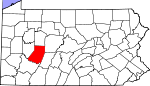 Map of Pennsylvania showing Indiana County - Click on map for a greater detail.