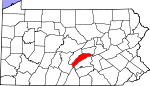Map of Pennsylvania showing Juniata County - Click on map for a greater detail.