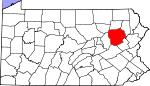 Map of Pennsylvania showing Luzerne County - Click on map for a greater detail.