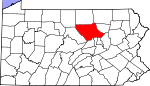 Map of Pennsylvania showing Lycoming County - Click on map for a greater detail.