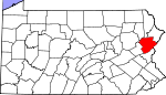 Map of Pennsylvania showing Monroe County - Click on map for a greater detail.