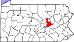 Map of Pennsylvania showing Northumberland County - Click on map for a greater detail.