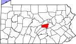 Map of Pennsylvania showing Snyder County - Click on map for a greater detail.