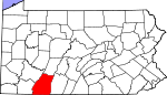 Map of Pennsylvania showing Somerset County - Click on map for a greater detail.