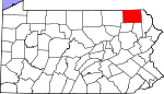 Map of Pennsylvania showing Susquehanna County - Click on map for a greater detail.