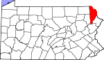 Map of Pennsylvania showing Wayne County - Click on map for a greater detail.
