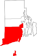 Map of Rhode Island showing Washington County - Click on map for a greater detail.