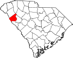 Map of South Carolina showing Abbeville County - Click on map for a greater detail.