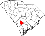 Map of South Carolina showing Bamberg County - Click on map for a greater detail.