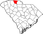 Map of South Carolina showing Cherokee County - Click on map for a greater detail.