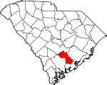 Map of South Carolina showing Dorchester County - Click on map for a greater detail.
