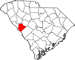Map of South Carolina showing Edgefield County - Click on map for a greater detail.