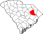 Map of South Carolina showing Florence County - Click on map for a greater detail.
