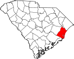 Map of South Carolina showing Georgetown County - Click on map for a greater detail.