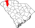 Map of South Carolina showing Greenville County - Click on map for a greater detail.