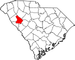 Map of South Carolina showing Greenwood County - Click on map for a greater detail.