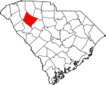 Map of South Carolina showing Laurens County - Click on map for a greater detail.