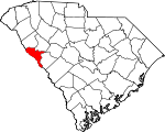 Map of South Carolina showing McCormick County - Click on map for a greater detail.