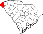 Map of South Carolina showing Oconee County - Click on map for a greater detail.