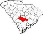 Map of South Carolina showing Orangeburg County - Click on map for a greater detail.