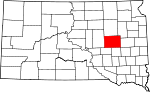 Map of South Dakota showing Beadle County - Click on map for a greater detail.