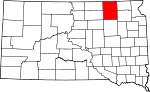 Map of South Dakota showing Brown County - Click on map for a greater detail.