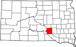 Map of South Dakota showing Brule County - Click on map for a greater detail.