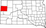 Map of South Dakota showing Butte County - Click on map for a greater detail.