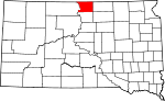 Map of South Dakota showing Campbell County - Click on map for a greater detail.